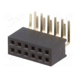 10 pcs : DS1065-14-2*6S8BR - Socket, pin strips, female, PIN: 12, angled 90°, 1.27mm, THT, 2x6