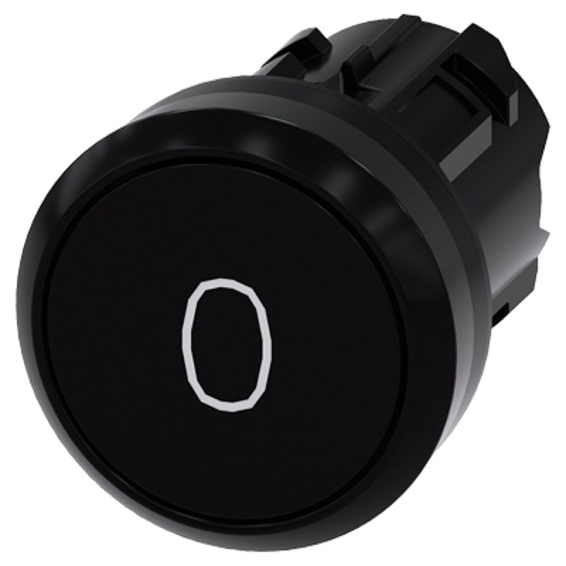 1 pcs - Siemens 3SU1000 Series Black Momentary Push Button Head, 22mm Cutout, IP66, IP67, IP69K