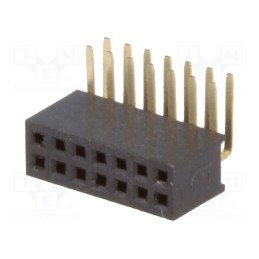 10 pcs : DS1065-14-2*7S8BR - Socket, pin strips, female, PIN: 14, angled 90°, 1.27mm, THT, 2x7