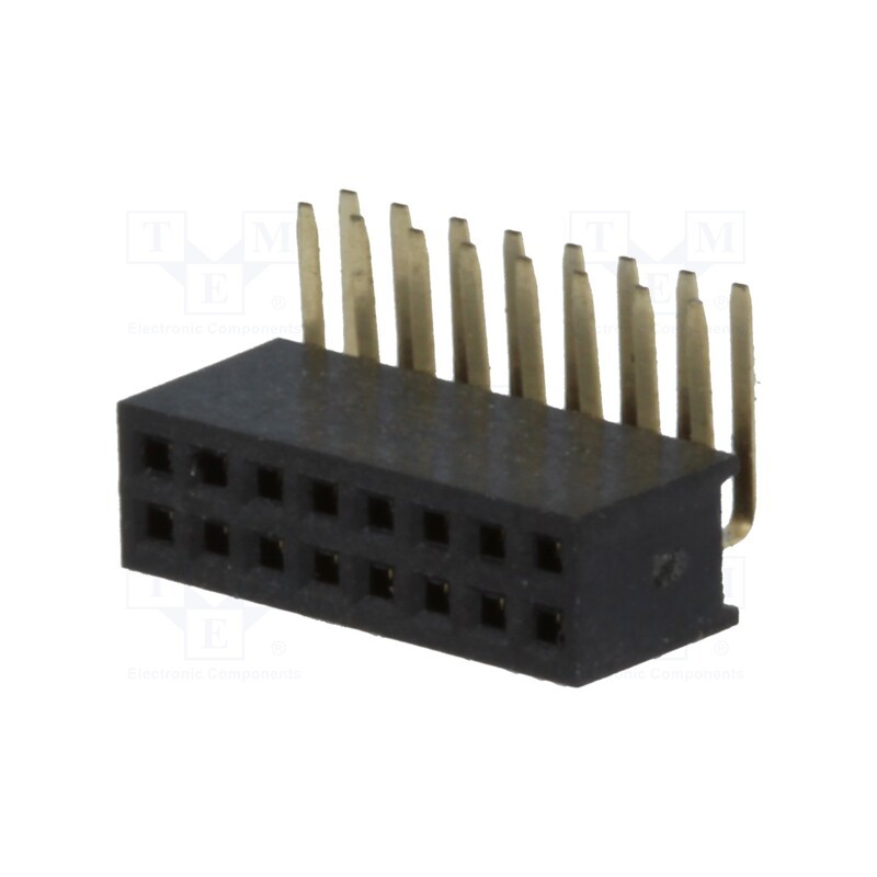 10 pcs : DS1065-14-2*8S8BR - Socket, pin strips, female, PIN: 16, angled 90°, 1.27mm, THT, 2x8
