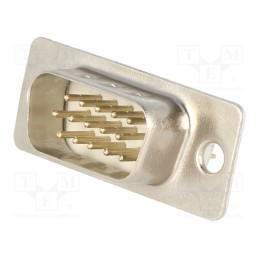 10 pcs : DS1077-15MW8NSS - D-Sub HD, PIN: 15, socket, male, straight, THT, 5A, 15mΩ