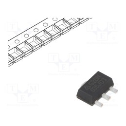 20 pcs : AZ1117CR-3.3TRG1 - IC: voltage regulator, LDO,linear,fixed, 3.3V, 1.35A, SOT89, SMD