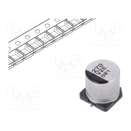 10 pcs : EEHZE1V271P - Capacitor: hybrid, 270uF, 35VDC, ESR: 20mΩ, ZE, SMD, ±20%, -55÷145°C
