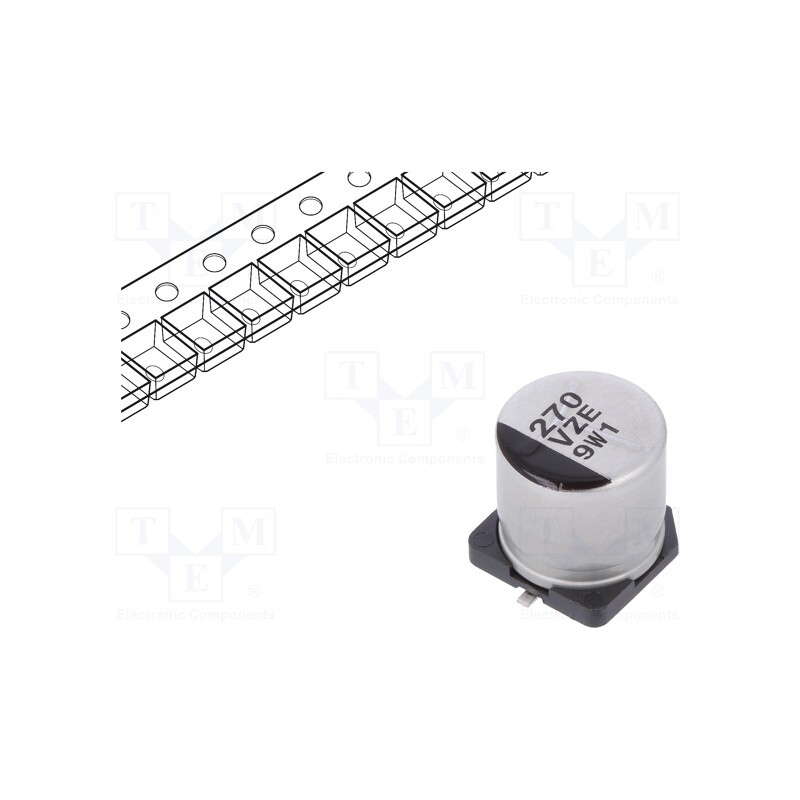 10 pcs : EEHZE1V271P - Capacitor: hybrid, 270uF, 35VDC, ESR: 20mΩ, ZE, SMD, ±20%, -55÷145°C