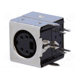 10 pcs : DS1093-01-BN40 - Socket, DIN mini, female, PIN: 4, THT, angled 90°