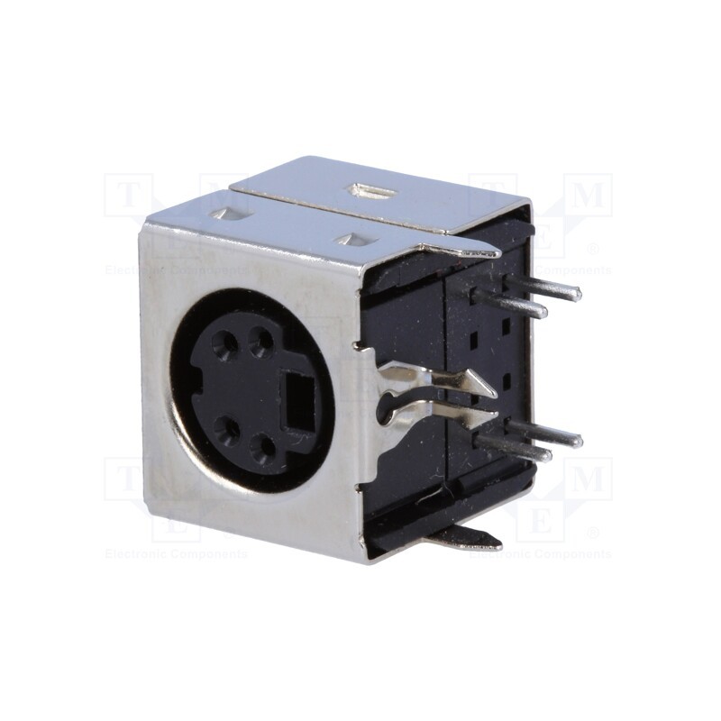 10 pcs : DS1093-01-BN40 - Socket, DIN mini, female, PIN: 4, THT, angled 90°