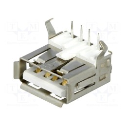 10 pcs : DS1095-WNR0 - Socket, USB A, THT, angled 90°