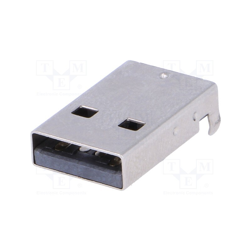 10 pcs : DS1098-BN0 - Plug, USB A, SMT, angled 90°, 1.5A, Contacts: phosphor bronze, 500V