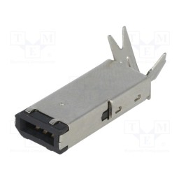 10 pcs : DS1106-BN0 - Plug, IEEE1394, for cable, soldering, PIN: 6, straight, shielded