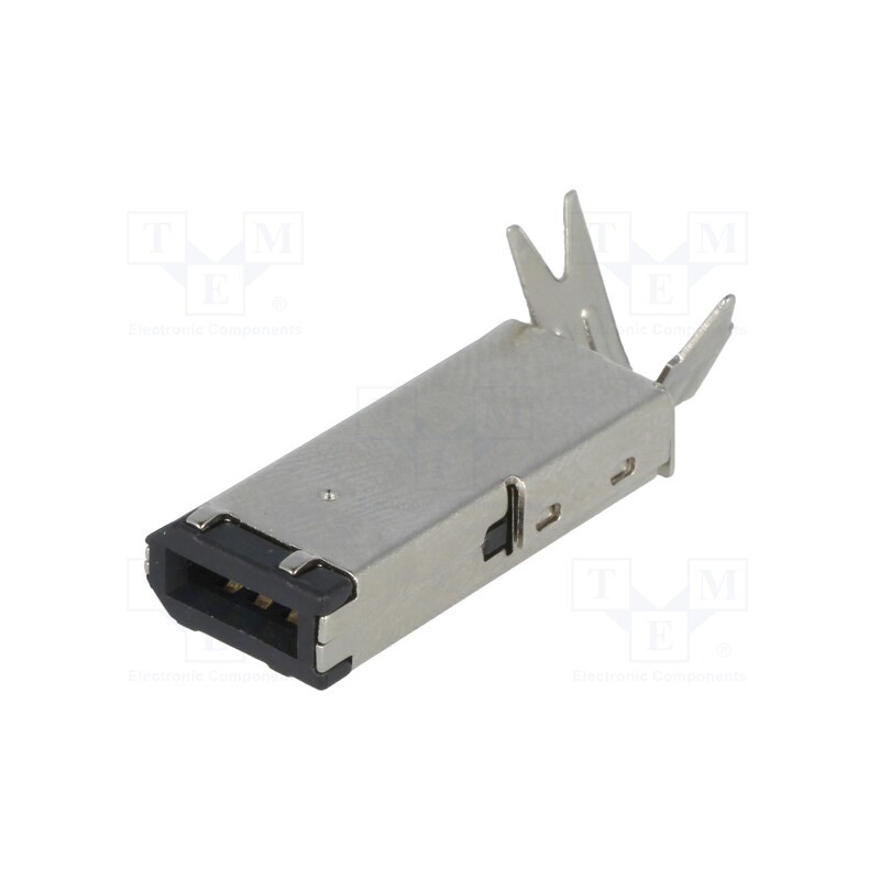 10 pcs : DS1106-BN0 - Plug, IEEE1394, for cable, soldering, PIN: 6, straight, shielded