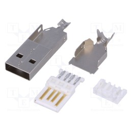 20 pcs : DS1107-WN0 - Plug, USB A, soldering