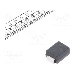 20 pcs : SMBJ15CA-13-F - Diode: TVS, 600W, 16.7÷19.2V, 24A, bidirectional, SMB,