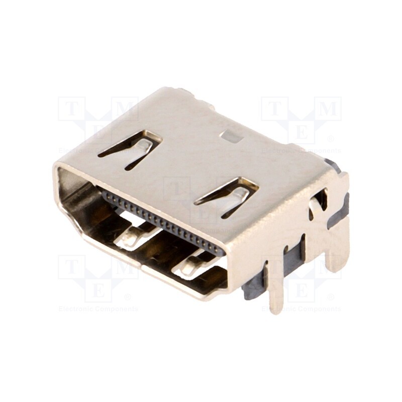 10 pcs : DS1114-BN0XR - Connector: HDMI, socket, PIN: 19, gold flash, angled 90°, SMT