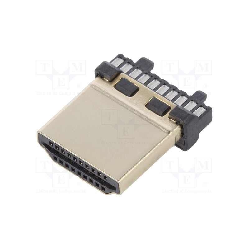 10 pcs : DS1117-BN0-TME-002 - Connector: HDMI, plug, PIN: 19, gold flash, for cable