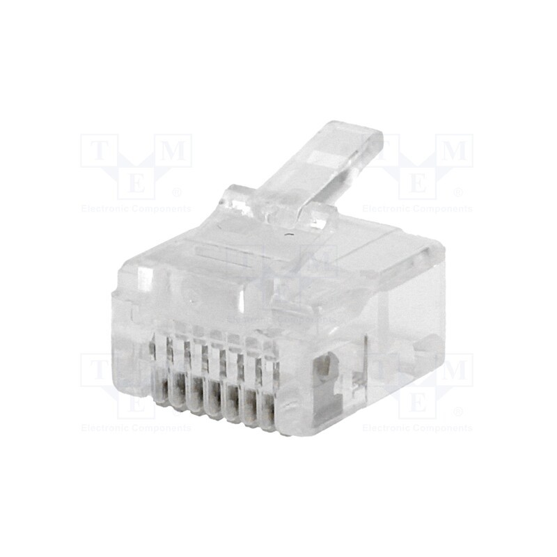 50 pcs : DS1123-03-P80T - Plug, RJ45, PIN: 8, short, Layout: 8p8c, for cable, IDC,crimped
