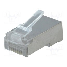 10 pcs : DS1123-15-P80TN - Plug, RJ45, PIN: 8, shielded, Layout: 8p8c, for cable, IDC,crimped