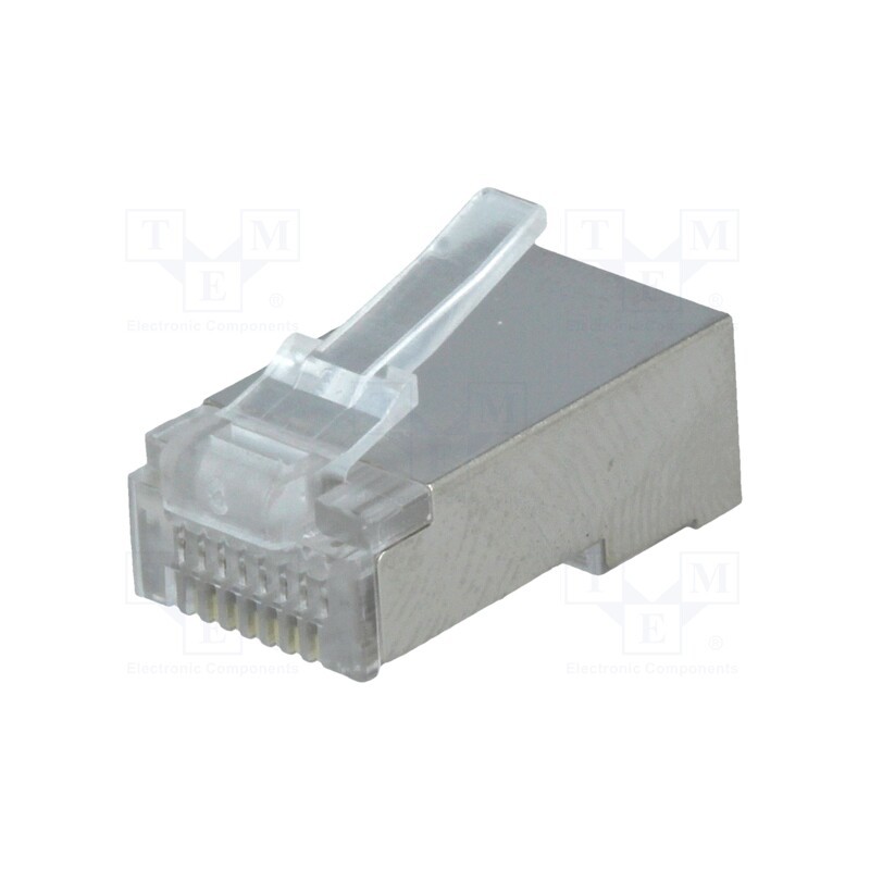 10 pcs : DS1123-15-P80TN - Plug, RJ45, PIN: 8, shielded, Layout: 8p8c, for cable, IDC,crimped