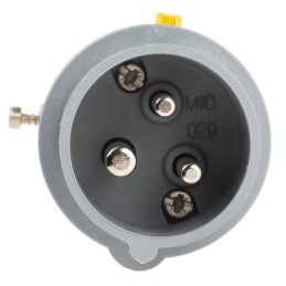 1 pcs - MENNEKES, PowerTOP IP44 Yellow Cable Mount 3P Industrial Power Plug, Rated At 16A, 110 V