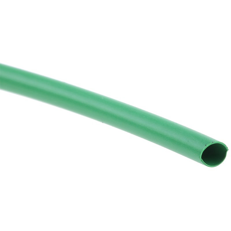 1 pcs - TE Connectivity Heat Shrink Tubing, Green 3.2mm Sleeve Dia. x 1.2m Length 2:1 Ratio, RNF-100 Series