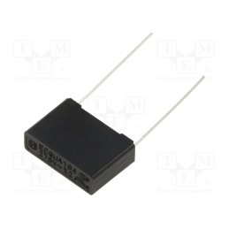 10 pcs : ECQUAAF104T1 - Capacitor: polypropylene, ECQUA, 0.1uF, 17.5x12x5mm, THT, ±10%