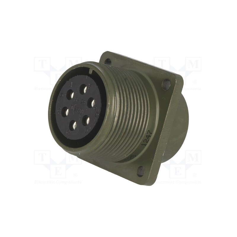 10 pcs : DS3102A 18-12S - Connector: circular, size 18, MS/DS, aluminium alloy, olive, PIN: 6