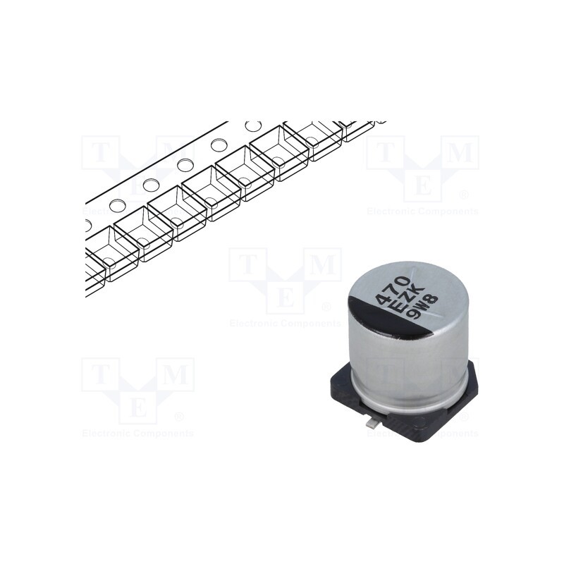 10 pcs : EEHZK1E471P - Capacitor: hybrid, 470uF, 25VDC, ESR: 20mΩ, ZK, SMD, ±20%, -55÷125°C