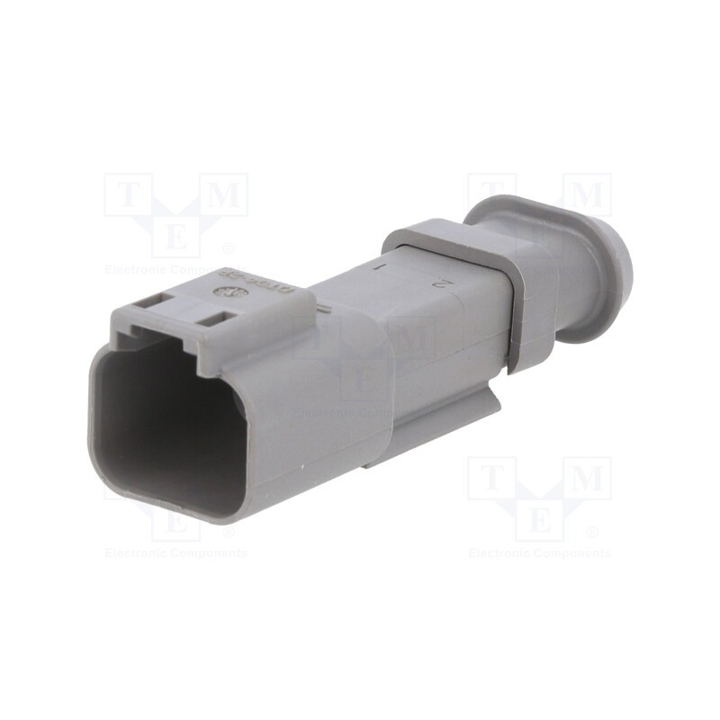 10 pcs : DT 04-2 P-E008 - Connector: wire-wire, DT, male, plug, for cable, PIN: 2, grey, IP68