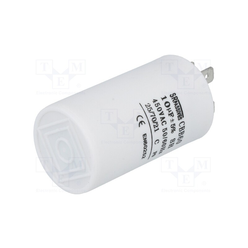 10 pcs : CBB60A-10/450 - Capacitor: motors, run, 10uF, 450V, Ø35x60mm, -25÷70°C, ±5%, 3000h