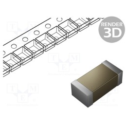 10 pcs : CAS26C222KARFC - Capacitor: ceramic, X1/Y2, 2.2nF, 250VAC, X7R, ±10%, SMD, 2211