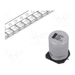10 pcs : MAL215379339E3 - Capacitor: electrolytic, SMD, 33uF, 100VDC, 10x10x14mm, ±20%, 3000h