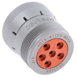 1 pcs - Deutsch Circular Connector, 6 Contacts, Cable Mount, Plug, Female, IP67, HD10 Series
