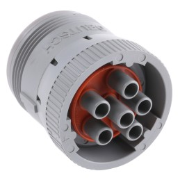 1 pcs - Deutsch Circular Connector, 6 Contacts, Cable Mount, Plug, Female, IP67, HD10 Series