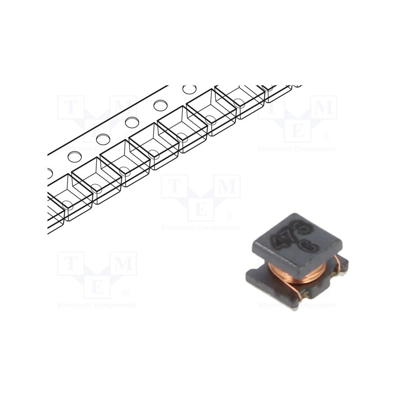 10 pcs : 82473C - Inductor: wire, SMD, 47uH, 250mA, 1.69Ω, -40÷85°C, ±10%, 8200