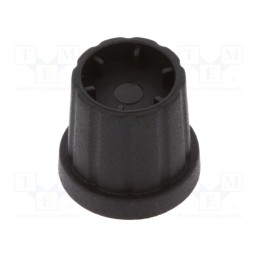 10 pcs : CL178886 - Knob, with flange, plastic, Øshaft: 6.35mm, Ø16.5x19.2mm, black