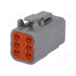 10 pcs : DTM06-6S - Connector: wire-wire, DTM, female, plug, for cable, PIN: 6, grey