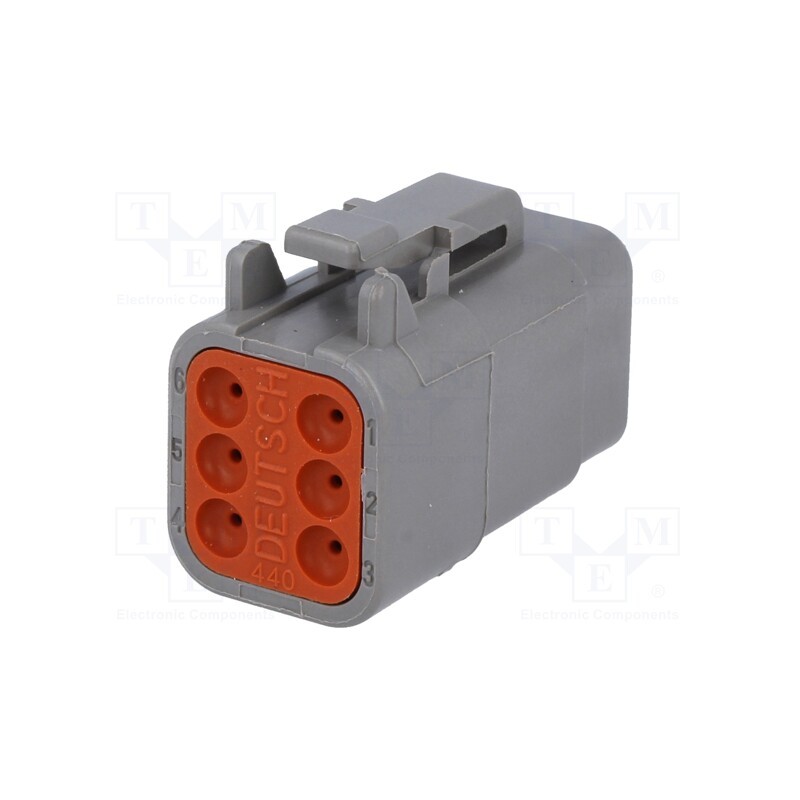 10 pcs : DTM06-6S - Connector: wire-wire, DTM, female, plug, for cable, PIN: 6, grey