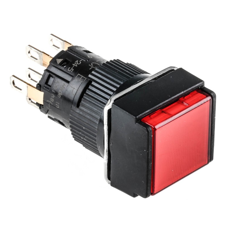 1 pcs - Schneider Electric Harmony XB6 Series Illuminated Push Button, Panel Mount, 16mm Cutout, DPDT, IP65