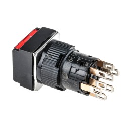 1 pcs - Schneider Electric Harmony XB6 Series Illuminated Push Button, Panel Mount, 16mm Cutout, DPDT, IP65