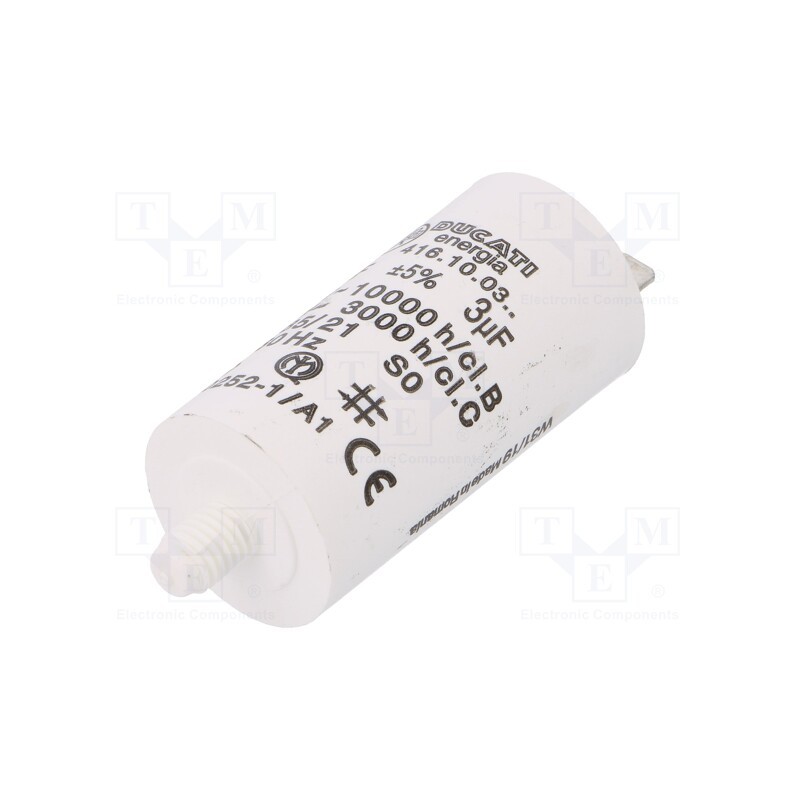 10 pcs : 416100327 - Capacitor: motors, run, 3uF, 425VAC, Ø28x55mm, -25÷85°C, ±5%
