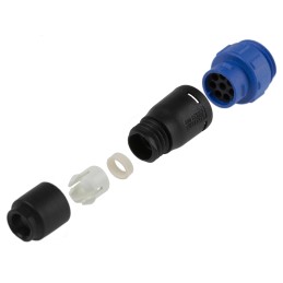 1 pcs - Bulgin Circular Connector, 8 Contacts, Cable Mount, Miniature Connector, Socket, Female, IP68, Buccaneer 400 Series