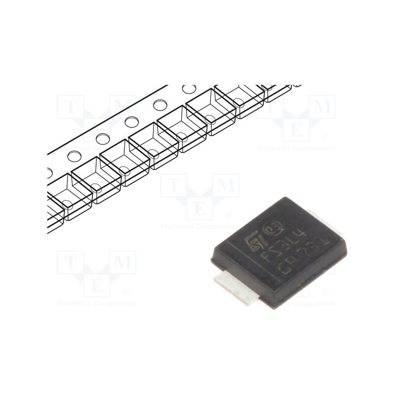 20 pcs : STPS3L40UF - Diode: Schottky rectifying, SMD, 40V, 3A, SMB flat,
