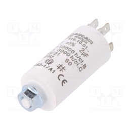 10 pcs : 416100127 - Capacitor: motors, run, 2uF, 475VAC, Ø28x55mm, -25÷85°C, ±5%