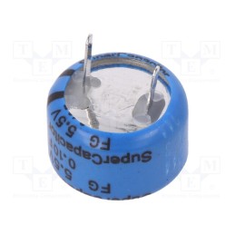 10 pcs : FG0H104ZF - Supercapacitor, THT, 0.1F, 5.5VDC, -20÷80%, Body dim: Ø11x6.5mm