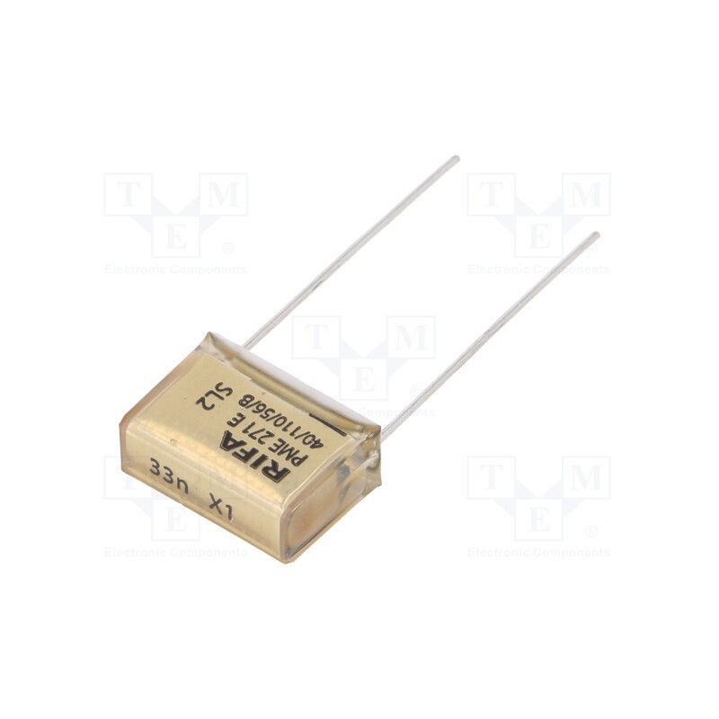 10 pcs : PME271E533MR30 - Capacitor: paper, X1, 33nF, 300VAC, 15.2mm, ±20%, THT, PME271E