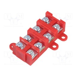 10 pcs : E.4002R - Terminal block, screw terminal, 1.5÷4mm2, 380V, ways: 4, red