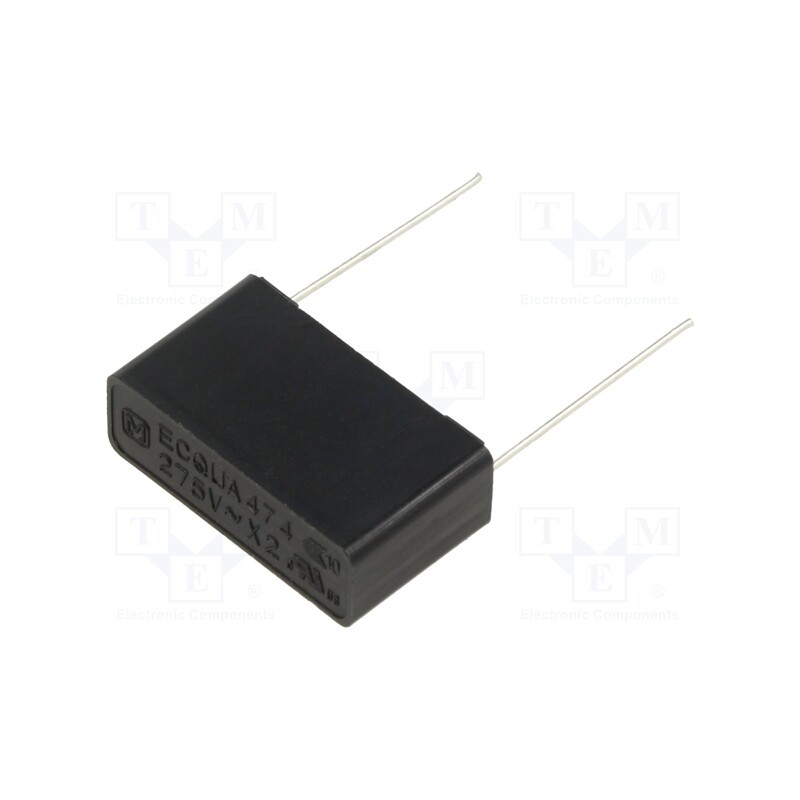 10 pcs : ECQUAAF474M - Capacitor: polypropylene, ECQUA, 0.47uF, 26x15x8.5mm, THT, ±20%