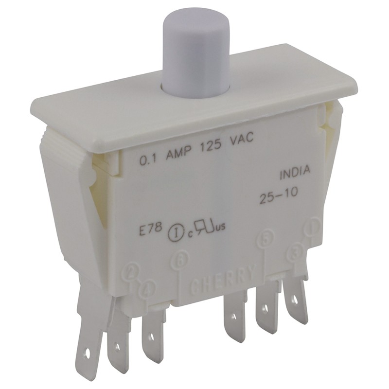 1 pcs - ZF Door Micro Switch, Button, DPDT 100 mA @ 125 V ac, -40 - +85°C