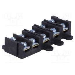 10 pcs : E.4003BL - Terminal block, screw terminal, 1.5÷4mm2, 380V, ways: 5, black