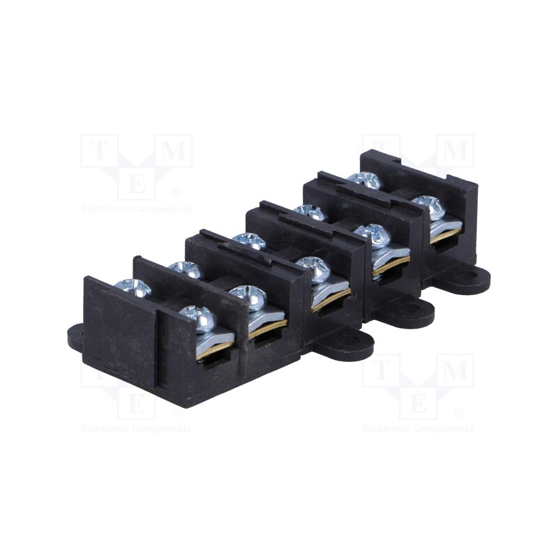 10 pcs : E.4003BL - Terminal block, screw terminal, 1.5÷4mm2, 380V, ways: 5, black