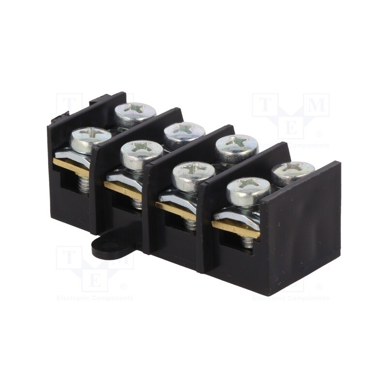10 pcs : E.4004A - Terminal block, screw terminal, 10mm2, 57A, ways: 4, terminals: 8